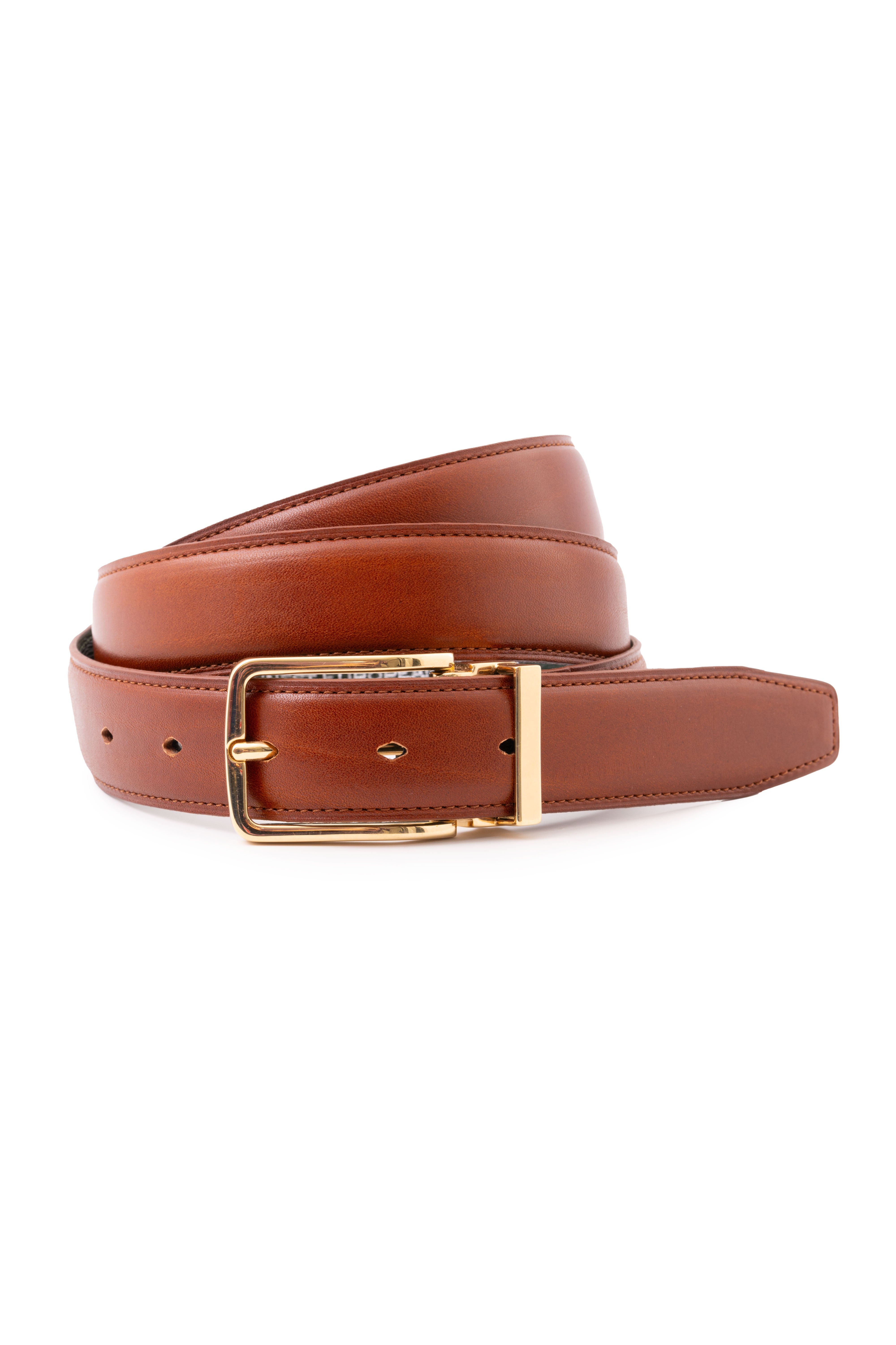 Missouri Leather top Belt, Italian Vegetable Tanned Leather with Solid Brass Buckles