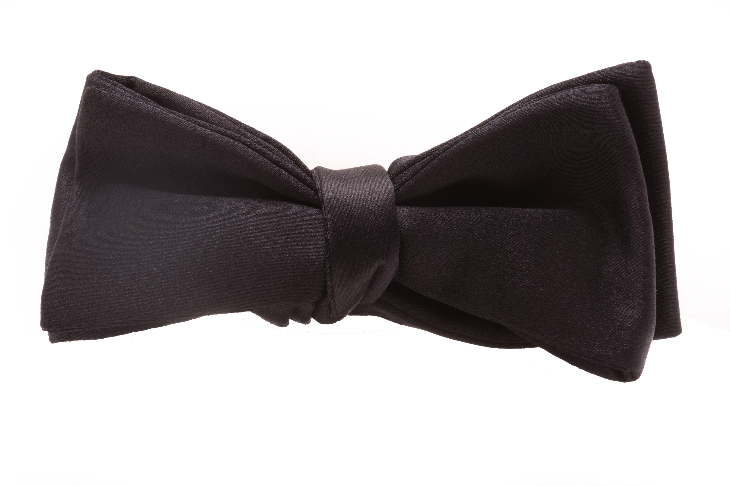 Black Diamond Point Silk Self-Tied Bow Tie
