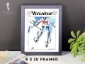 Monsieur Poster Framed - 18 x 24 Men's Fashion Illustration Art 1920s skiing ski wintersports
