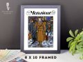Monsieur Poster Framed - 8 x 10 Men's Fashion Illustration Art 1920s Overcoat in Brown