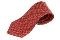Madder Print Silk Tie in Red with Buff Micropattern Medium Size - Fort Belvedere