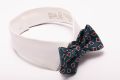 Aqua Green Jacquard Woven Bow Tie with Printed Diamonds in Orange Red and White - Fort Belvedere