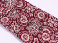 Bar Tack Detail Ancient Madder Silk Tie in Red with Large Buff & Black Pattern Fort Belvedere