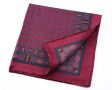 Back of Burgundy Silk Pocket Square with little Paisley Fort Belvedere