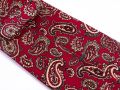 Bar Tack Detail Madder Silk Tie in Red with Buff Paisley - Fort Belvedere