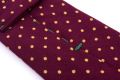 Handmade English Wool Challis Tie in Burgundy with Yellow Polka Dots Fort Belvedere 