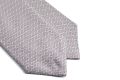 Formal Ascot in Silver Black Basket Weave Jacquard Silk for Morning Coats - Fort Belvedere