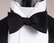 Black Bow Tie in Silk Barathea Sized Butterfly Self Tie