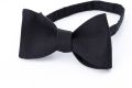 Black Bow Tie in Silk Moire Sized Butterfly Self Tie - Fort Belvedere-original