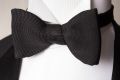 Black Faille Grosgrain Single End Bow Tie in Silk Fort Belvedere detail shot