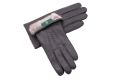 Charcoal Black Peccary Gloves with Rabbit Fur Lining 
