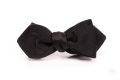 Black Self-Tie Bow Tie in Silk Satin Sized with Pointed Ends Diamond - Fort Belvedere