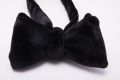 Black Silk Velvet Butterfly Bow Tie Self Tie Fixed Neck Size Handmade in England by Fort Belvedere