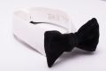 Black Silk Velvet Butterfly Bow Tie Self Tie Single End Handmade in England by Fort Belvedere