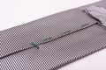 Horizontally Striped Silk Tie in Silver and Black Twill - Fort Belvedere