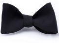 Black Single End Bow tie in exquisite Moire - Fort Belvedere