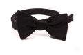 Small Single End Bow Tie in Black Silk Satin - Fort Belvedere