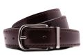 Burgundy Bordeaux Red boxcalf leather belt with Jasper Silver Solid Brass Belt Buckle Rounded Rectangle Exchangeable with Palladium Plating Hypoallergenic Nickel Free - Fort Belvedere
