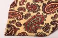 Paisley Madder Silk Tie in Buff Pale Yellow with Red Black - Fort Belvedere