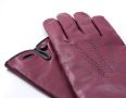 Burgundy Men's Dress Gloves with Button with Fort Belvedere Ginature Green piping