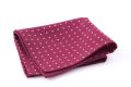 Wool Challis Pocket Square in Burgundy with Yellow Polka Dots Fort Belvedere