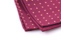 Wool Challis Pocket Square in Burgundy with Yellow Polka Dots Fort Belvedere