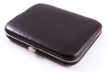 Closed Business Card Case Burugndy Calf Leather  Fort Belvedere