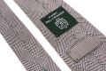 close up details Prince of Wales Glencheck Silk Tie in Black _ White - Fort Belvedere