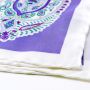 close up of Silk Pocket Square in Light Purple, Blue, green & White with Big Paisley by Fort Belvedere