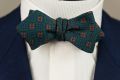 Self Tie Green Madder Micropattern Bow Tie with Pointed End - Handmade by Fort Belvedere