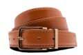 Cognac Tan boxcalf leather belt Neville Gold Solid Brass Belt Buckle Soft Corner Rectangle with Gold Plating Hypoallergenic Nickel Free - Fort Belvedere