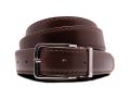 Dark brown calf leather belt Neville Silver Solid Brass Belt Buckle Soft Corner Rectangle with Palladium Plating Hypoallergenic Nickel Free - Fort Belvedere