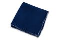 Dark Blue Linen Pocket Square with White Handrolled X Stitch - Fort Belvedere