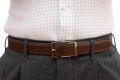 Dark Havana Brown Calf Leather Belt Aniline Dyed Cut-To-Size Edward Buckle