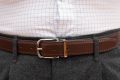Dark Havana Brown Calf Leather Belt Aniline Dyed Cut-To-Size Jasper Buckle