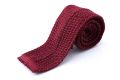 Dark Red Brown Knit Tie in unusual cri de las soie silk knit - Made in Germany by Fort Belvedere