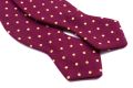Pointed Ends Wool Challis Bow Tie in Burgundy Red with Yellow Polka Dots & Pointed Ends - Fort Belvedere