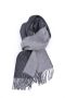 Double Sided Scarf in 100% Baby Alpaca in Charcoal & Grey 180 x 30 cm- Fort Belvedere