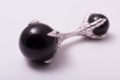 Eagle Claw Cufflinks with Black Onyx Balls 925 Sterling Silver Platinum Plated - handmade by master jeweler - Fort Belvedere