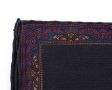 Edge of Purple, Charcoal & Blue Silk-Wool Pocket Square with Paisley Motifs
