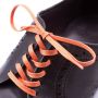 Laced up 80 cm Orange Shoelaces Flat Waxed Cotton - Luxury Dress Shoe Laces by Fort Belvedere