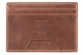 Four Card Carrier Slim Wallet in Saddle Brown Montecristo Leather front view. 