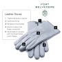 Light Grey Men's Gloves with Button in Lamb Nappa Leather by Fort Belvedere