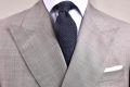 Grey and Navy herringbone wool tie with sharkskin suit - Fort Belvedere