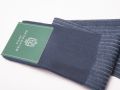 Grey and Prussian Blue Shadow Socks with Shadow Stripes in Cotton made in Italy by Fort Belvedere