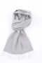 Cashmere Scarf for Men in Light Grey Herringbone Pattern 180 x 30 cm inches - Fort Belvedere