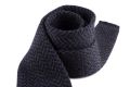 Dark Grey Knit Tie in Navy Wool Herringbone