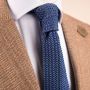 Knotted Knit Tie in Solid Light Blue Silk