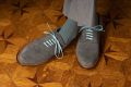 Light Blue Shoelaces Flat Waxed Cotton - Luxury Dress Shoe Laces by Fort Belvedere