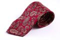 Madder Silk Tie in Red with Buff Paisley - Fort Belvedere